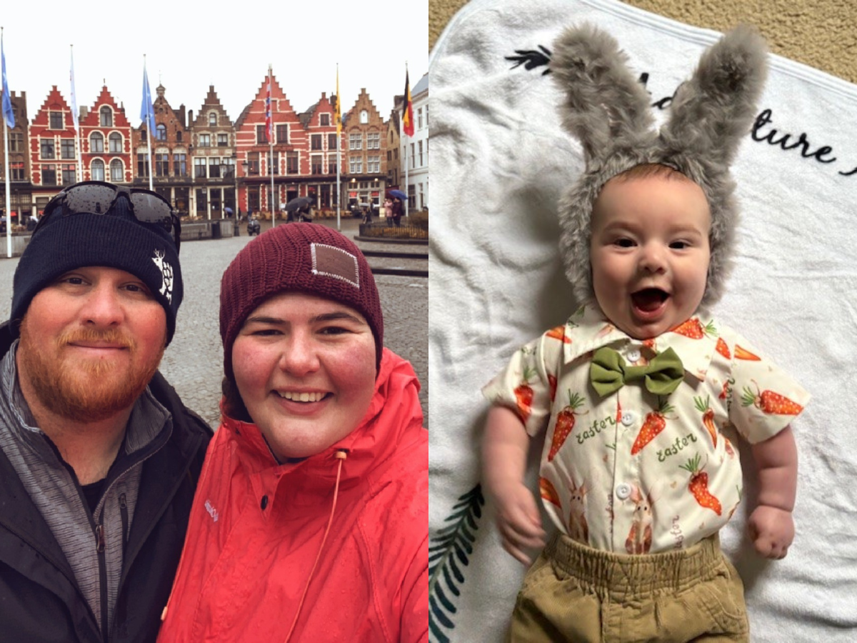 Katelyn with her husband, Dan, and 6-month-old son Jackson