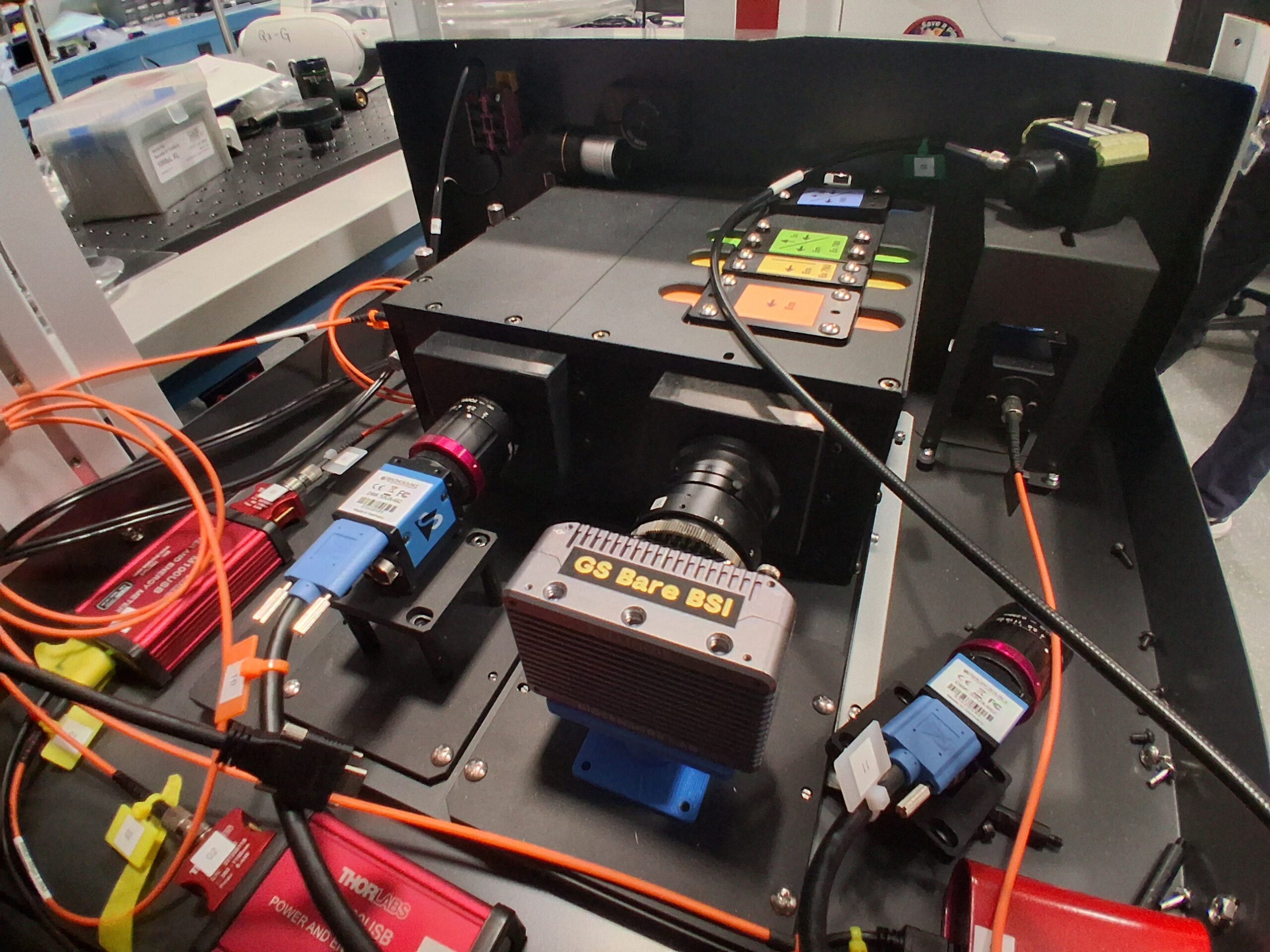 <em>Shown here: an internal look at Monarch system&amp;rsquo;s optical stack that currently employs a beam-splitter and two cameras. The CCIL team&amp;rsquo;s new camera (center) will be the only imaging sensor in the upgraded Monarch system.</em>