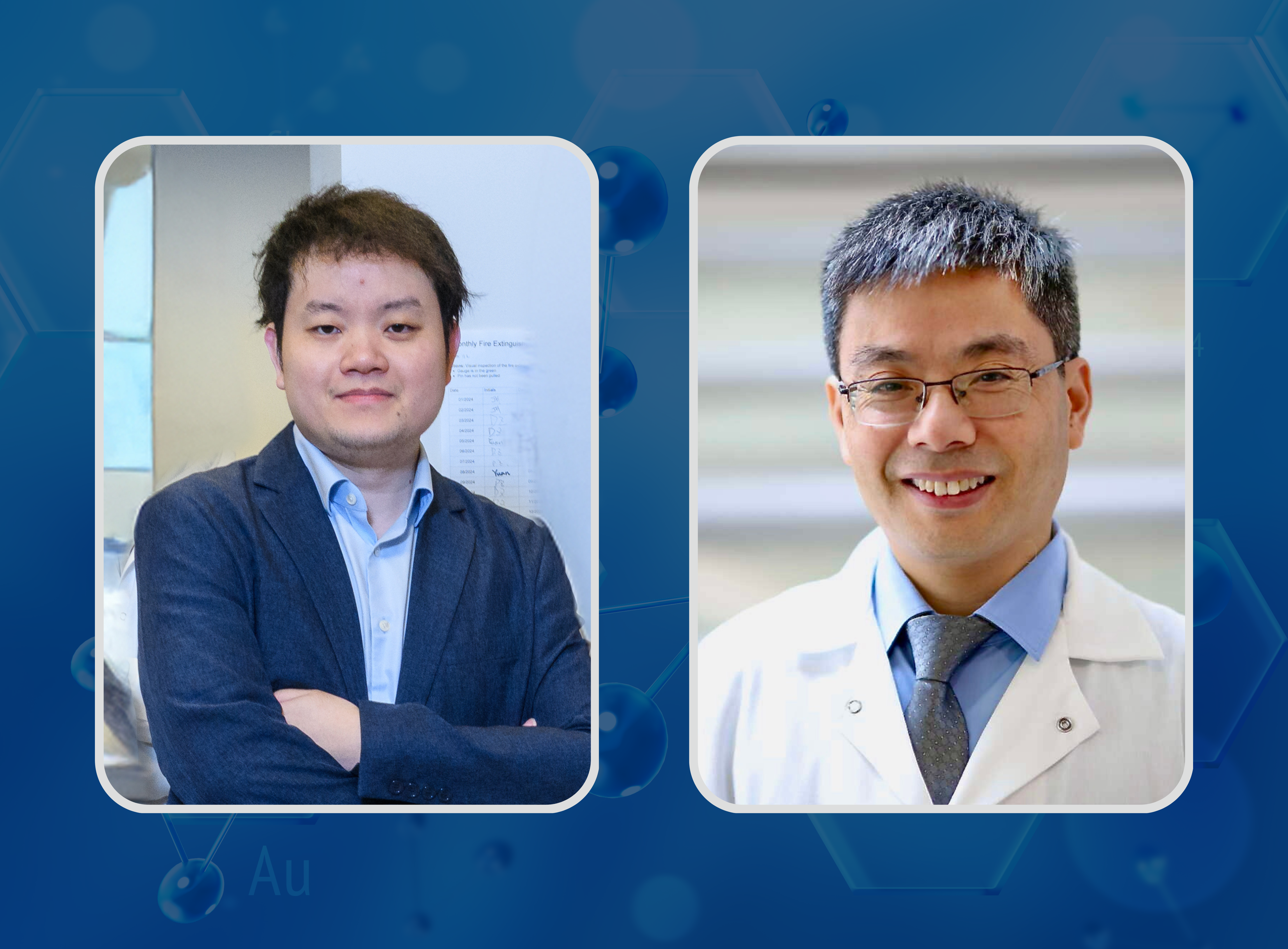 <em>Cancer Center at Illinois member Hua Wang (left) and Hanwen Zhang from the Siteman Cancer Center</em>