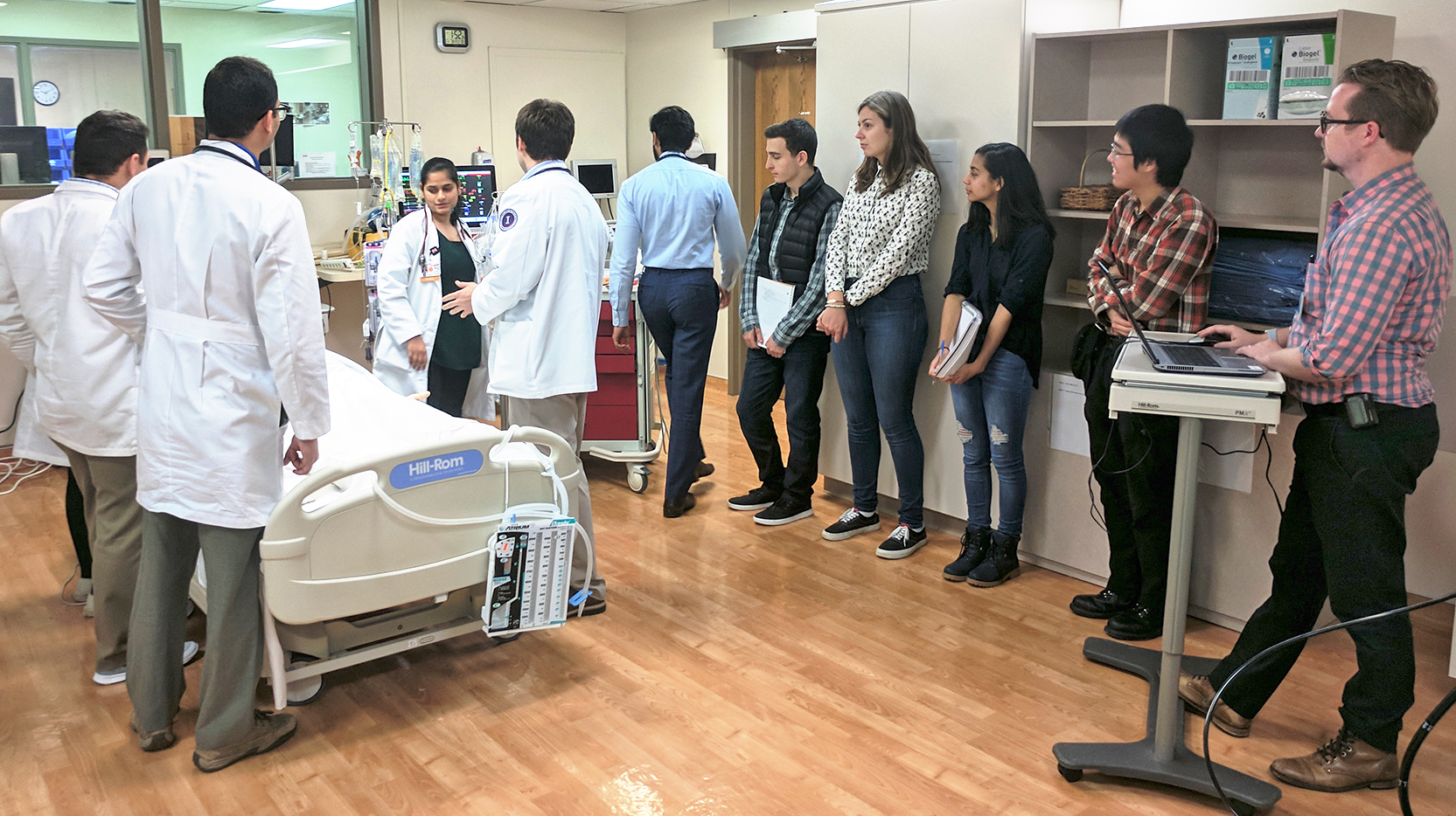 As part of their sophomore-level clinical immersion, BioE undergraduate students observed medical residents train in the Simulation Center at Carle Foundation Hospital in Urbana. 