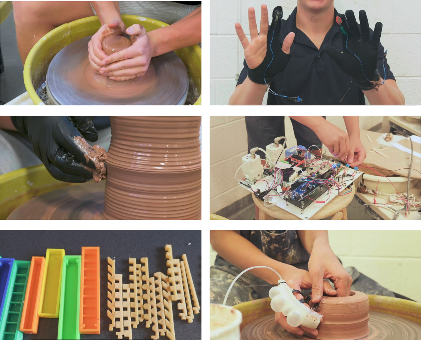 Wearable device to assist with throwing a clay pot 