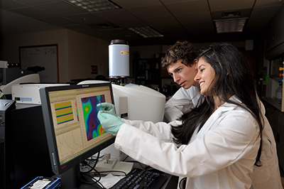 Matthew Kavanaugh works with Saumya Tiwari in Prof. Rohit Bhargava&amp;rsquo;s lab.