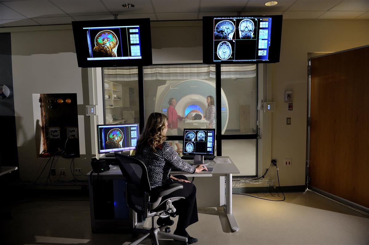 Imaging the brain with an MRI machine