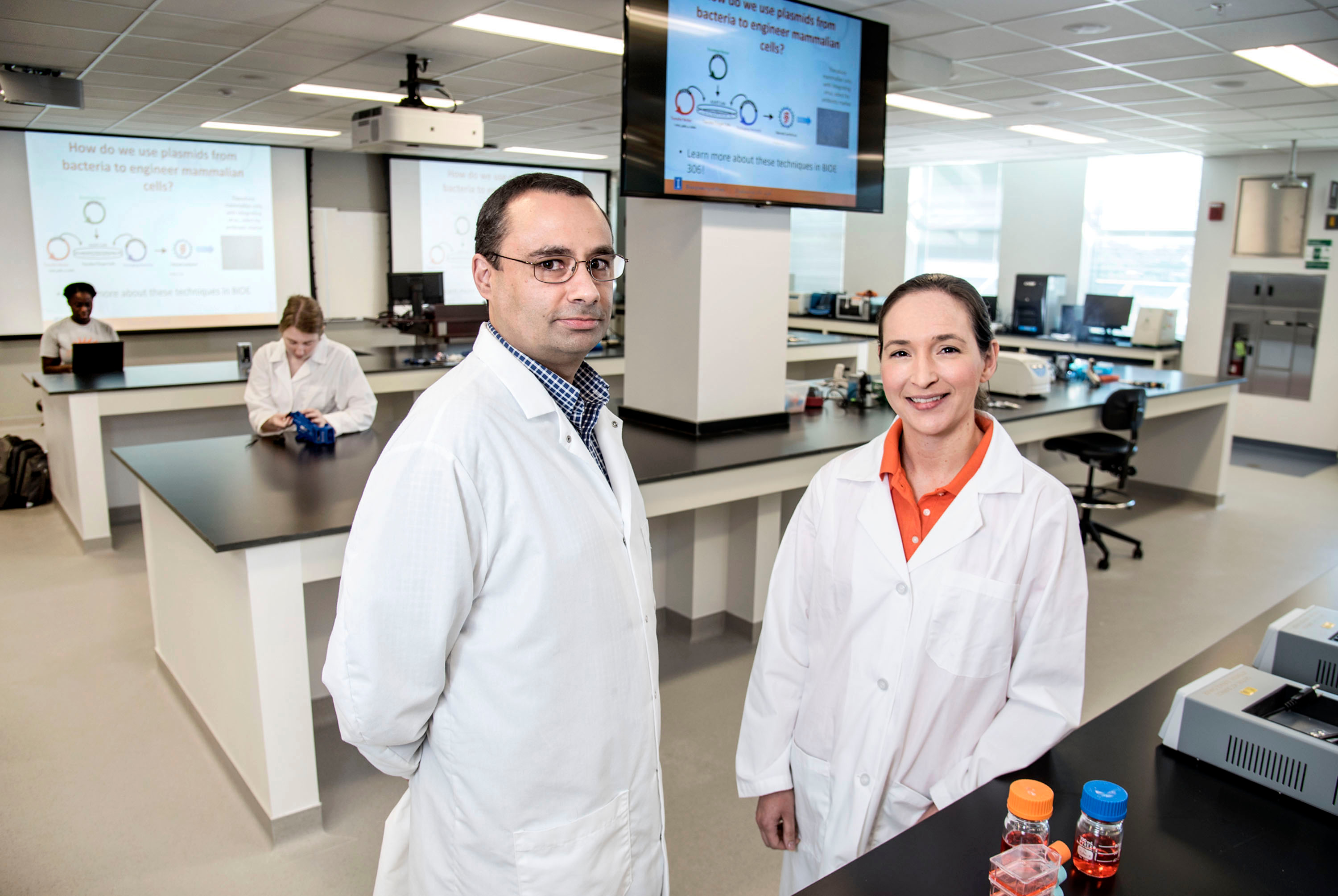 Bioengineering professors Pablo Perez-Pinera and Karin Jensen