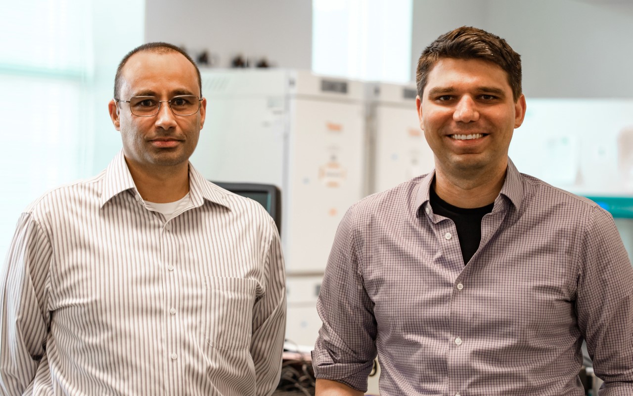 Bioengineering professors Pablo Perez-Pinera and Thomas Gaj who work on CRISPR gene editing technologies