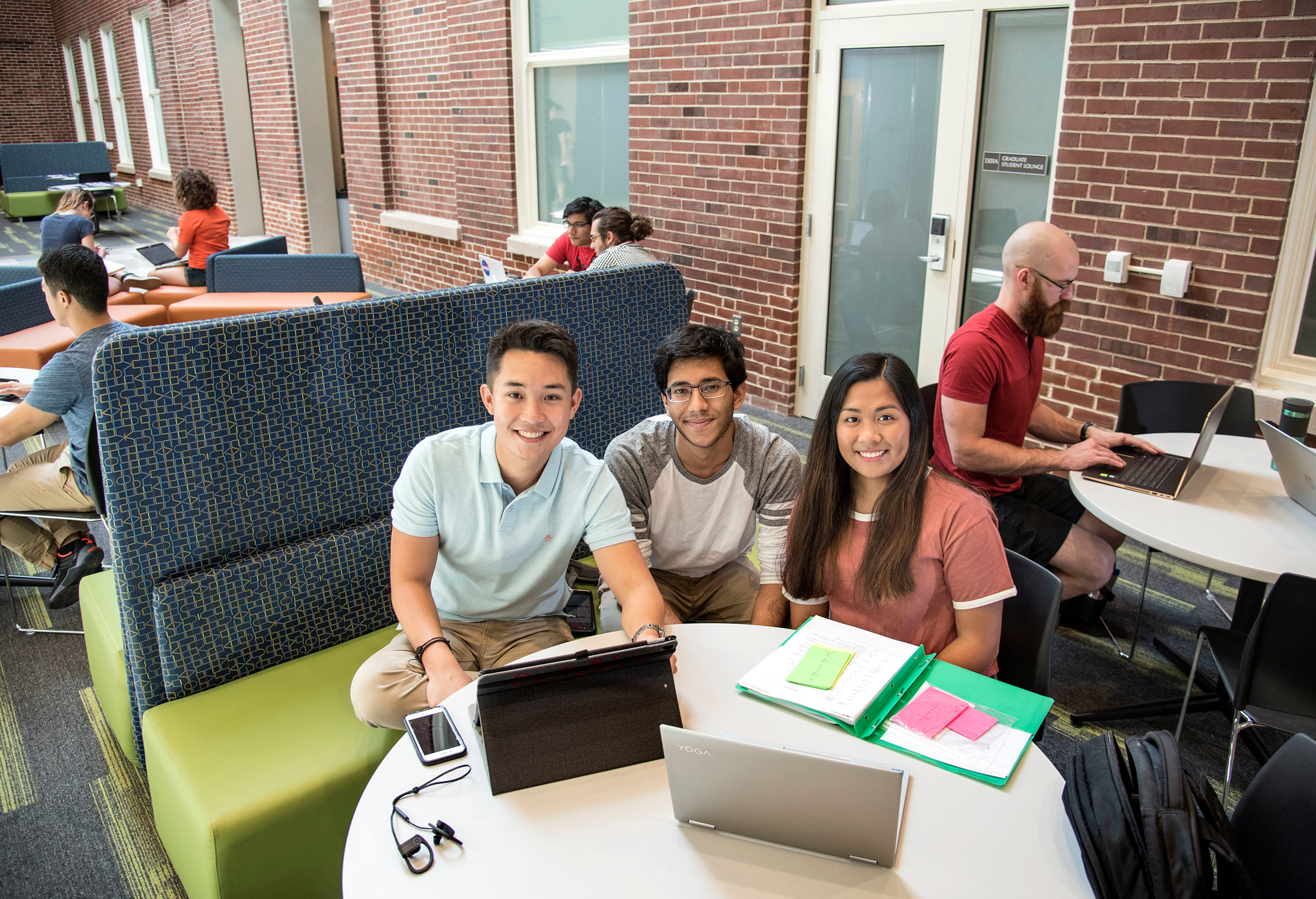 biomedical engineering students sitting in Everitt Lab at UIUC