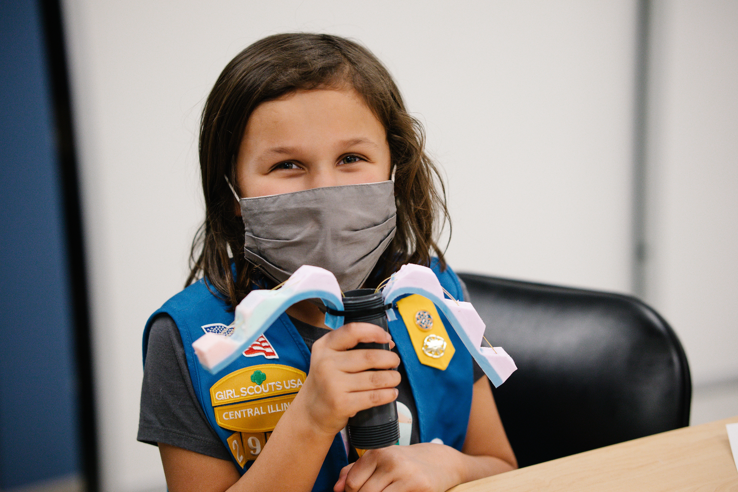 Girl Scouts working on their robotics badge
