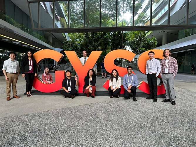 All ten UIUC students who attended GYSS, including Maha Alafeef (third from left), Jongwon Lim, (fourth from left), and Colin Lim (second from right)