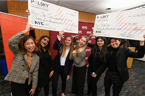 The two winning teams. Top Tier Lessons team members, left to right:&amp;amp;amp;amp;nbsp; Chaplin Huang (UChicago), Suhani Agarwal (UChicago), Cara Bognar (Founder, UIUC), and Allison Landis (UIUC, Industrial Engineering).&amp;amp;amp;amp;nbsp;