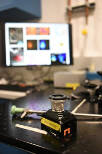 Bioinspired camera used with an endoscope for imaging multiple tumor targeted probes. The system was tested in the operating room on ex vivo samples from patients with lung cancer.