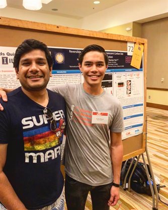 Srivastava (left) and mentee Kurtis Brent at Illinois SROP Poster Session