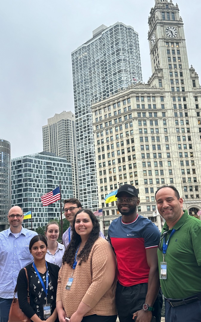 UIUC was represented by department head Mark Anastasio, along with professors Enrique Valera and Susan Leggett, who served as panelists and mentors. Additionally, UIUC sent four participants: pre-doctoral fellow Joseph Tibbs, and graduate research assistants Rana Abbed, Goodluck Okoro, and Najah Ahsan.